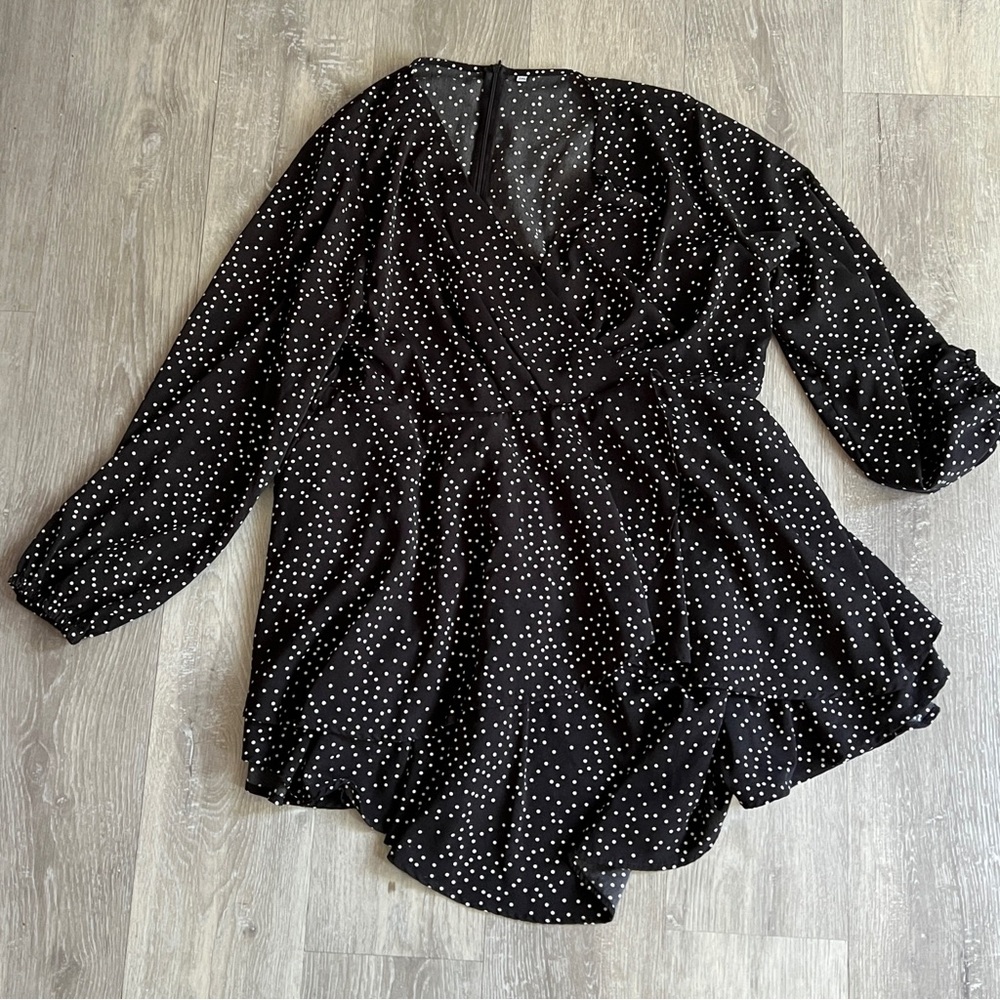 Cute Black Polka Dot Women's Romper size 2X